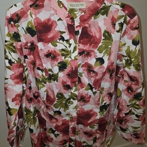 Jones New York Floral Women's Top - Red and Green